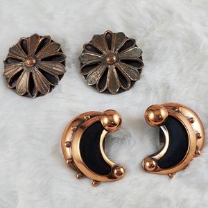 Vintage Renoir Signed Copper Earrings Rare!